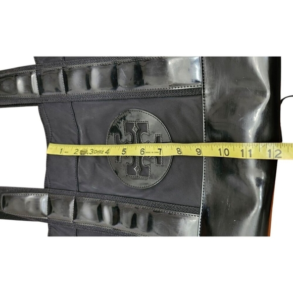 TORY BURCH Handbag/Nylon/Enamel/BLK/Black/Solid Color Black Nylon/Pate - Picture 12 of 15